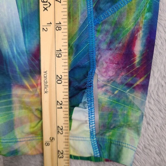 ATHLETA Womens Small Rainbow Colorful Side Pocket Cropped Workout Leggings J8 - Picture 4 of 7